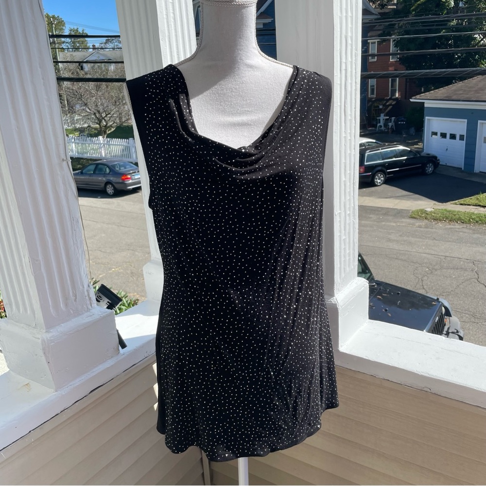 Fashionista Black Studded Tank Size L
